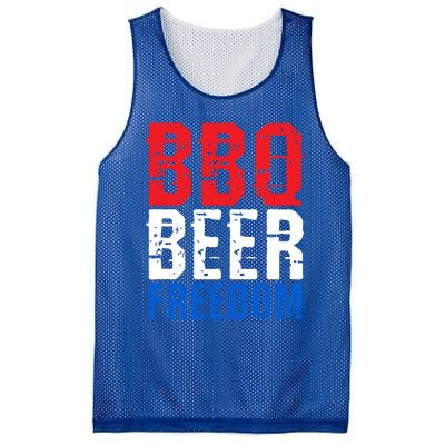 Bbq Beer And Freedom Funny July 4th Patriotic Gift Mesh Reversible Basketball Jersey Tank