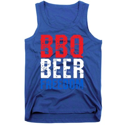 Bbq Beer And Freedom Funny July 4th Patriotic Gift Tank Top