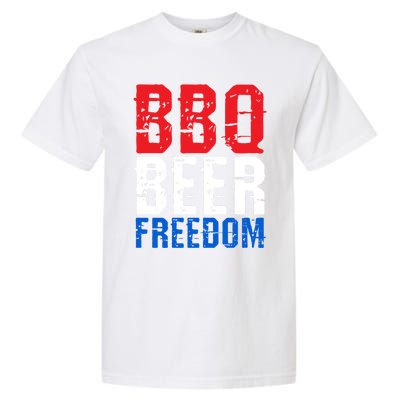 Bbq Beer And Freedom Funny July 4th Patriotic Gift Garment-Dyed Heavyweight T-Shirt