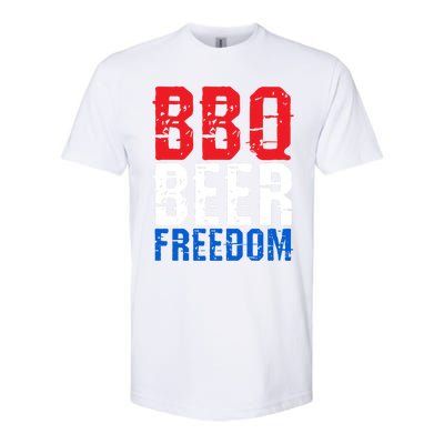 Bbq Beer And Freedom Funny July 4th Patriotic Gift Softstyle CVC T-Shirt