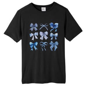 Blue Bow And Ribbon Cute Graphic For Women Tall Fusion ChromaSoft Performance T-Shirt