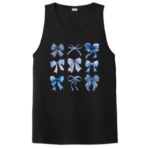 Blue Bow And Ribbon Cute Graphic For Women PosiCharge Competitor Tank