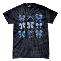 Blue Bow And Ribbon Cute Graphic For Women Tie-Dye T-Shirt