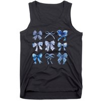 Blue Bow And Ribbon Cute Graphic For Women Tank Top