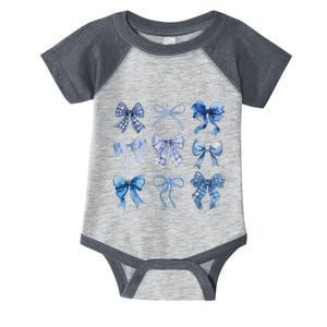 Blue Bow And Ribbon Cute Graphic For Women Infant Baby Jersey Bodysuit