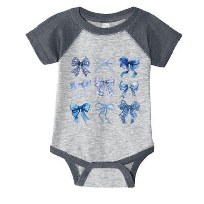 Blue Bow And Ribbon Cute Graphic For Women Infant Baby Jersey Bodysuit