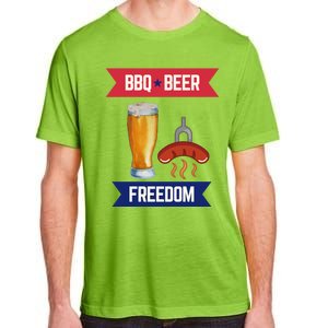 Bbq Beer And Freedom Patriotic 4th Of July Design Gift Adult ChromaSoft Performance T-Shirt