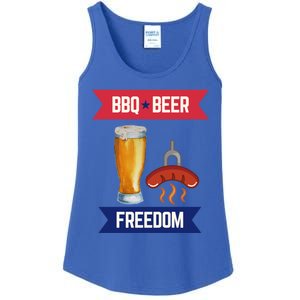 Bbq Beer And Freedom Patriotic 4th Of July Design Gift Ladies Essential Tank