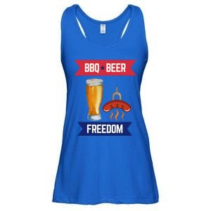 Bbq Beer And Freedom Patriotic 4th Of July Design Gift Ladies Essential Flowy Tank