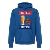 Bbq Beer And Freedom Patriotic 4th Of July Design Gift Premium Hoodie