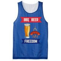 Bbq Beer And Freedom Patriotic 4th Of July Design Gift Mesh Reversible Basketball Jersey Tank