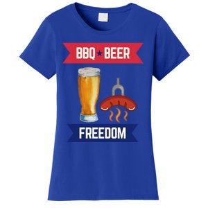 Bbq Beer And Freedom Patriotic 4th Of July Design Gift Women's T-Shirt