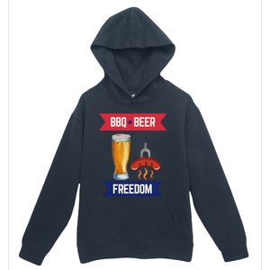 Bbq Beer And Freedom Patriotic 4th Of July Design Gift Urban Pullover Hoodie