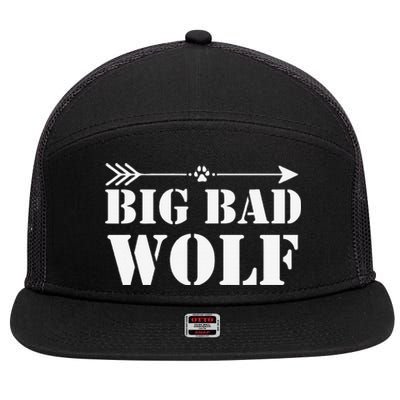 Big Bad and Wolf Funny Wolves Werewolf Cool Dog Gift 7 Panel Mesh Trucker Snapback Hat