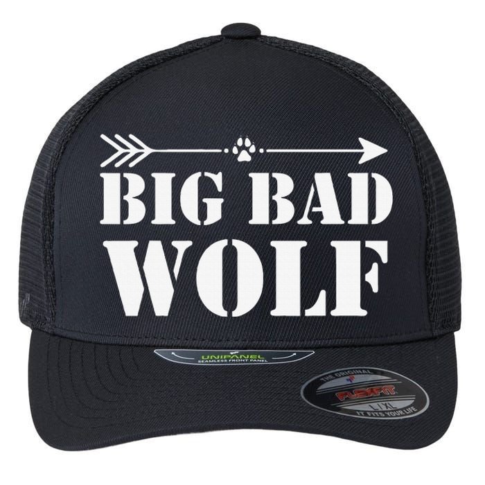 Big Bad and Wolf Funny Wolves Werewolf Cool Dog Gift Flexfit Unipanel Trucker Cap