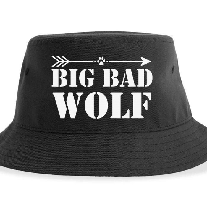 Big Bad and Wolf Funny Wolves Werewolf Cool Dog Gift Sustainable Bucket Hat