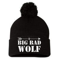 Big Bad and Wolf Funny Wolves Werewolf Cool Dog Gift Pom Pom 12in Knit Beanie