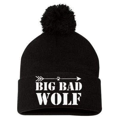 Big Bad and Wolf Funny Wolves Werewolf Cool Dog Gift Pom Pom 12in Knit Beanie