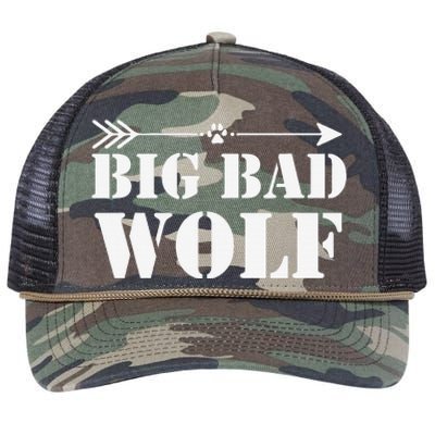 Big Bad and Wolf Funny Wolves Werewolf Cool Dog Gift Retro Rope Trucker Hat Cap