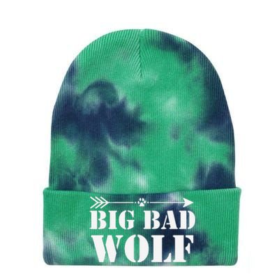 Big Bad and Wolf Funny Wolves Werewolf Cool Dog Gift Tie Dye 12in Knit Beanie