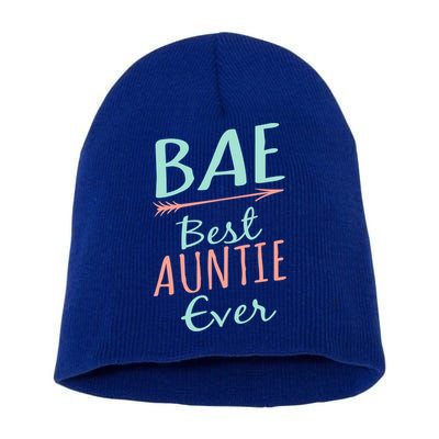 Bae Best Auntie Ever Cool Gift Cute Aunt Gift Short Acrylic Beanie