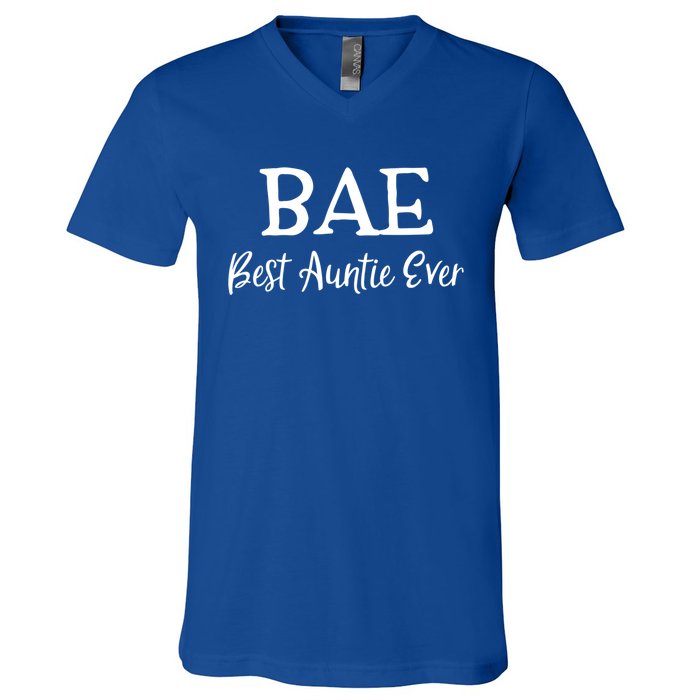 Bae Best Auntie Ever Aunt Mothers Day Christmas Gift V-Neck T-Shirt