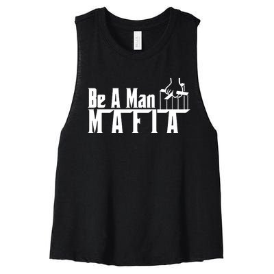 Boston Be A Man Mafia Women's Racerback Cropped Tank