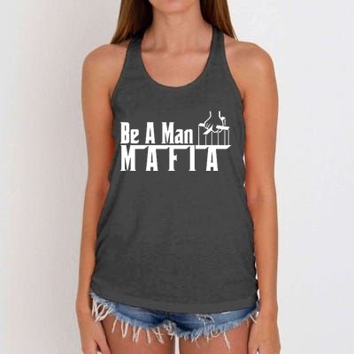 Boston Be A Man Mafia Women's Knotted Racerback Tank