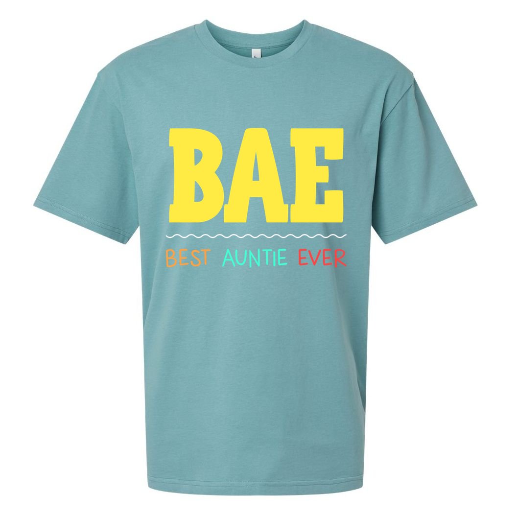 Bae Best Auntie Ever Bae Aunt Best Aunt Funny Auntie Gift Sueded Cloud Jersey T-Shirt