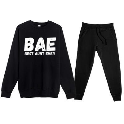 Bae Best Auntie Ever Family Aunt Love Gift Premium Crewneck Sweatsuit Set