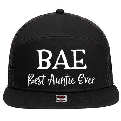 Bae Best Auntie Ever Mothers Day Christmas Aunt Gift 7 Panel Mesh Trucker Snapback Hat