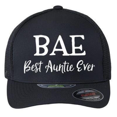 Bae Best Auntie Ever Mothers Day Christmas Aunt Gift Flexfit Unipanel Trucker Cap