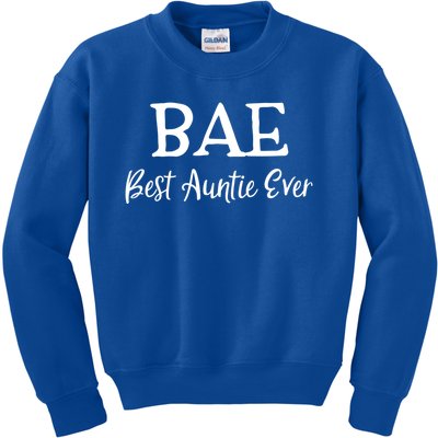 Bae Best Auntie Ever Mothers Day Christmas Aunt Gift Kids Sweatshirt