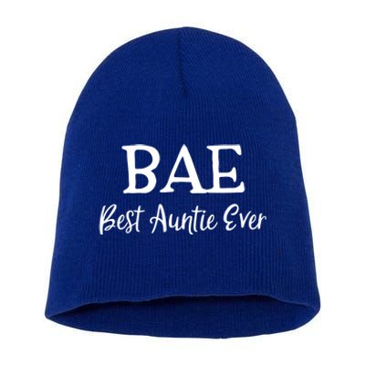 Bae Best Auntie Ever Mothers Day Christmas Aunt Gift Short Acrylic Beanie