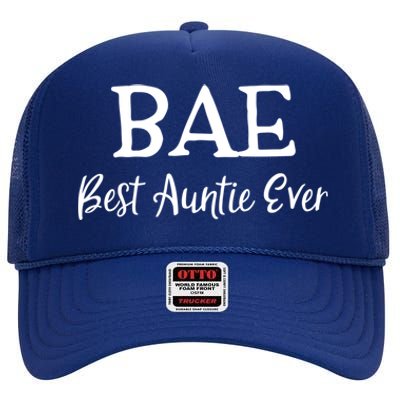 Bae Best Auntie Ever Mothers Day Christmas Aunt Gift High Crown Mesh Back Trucker Hat