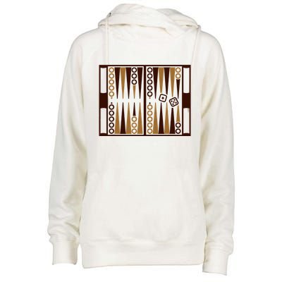 Backgammon Womens Funnel Neck Pullover Hood