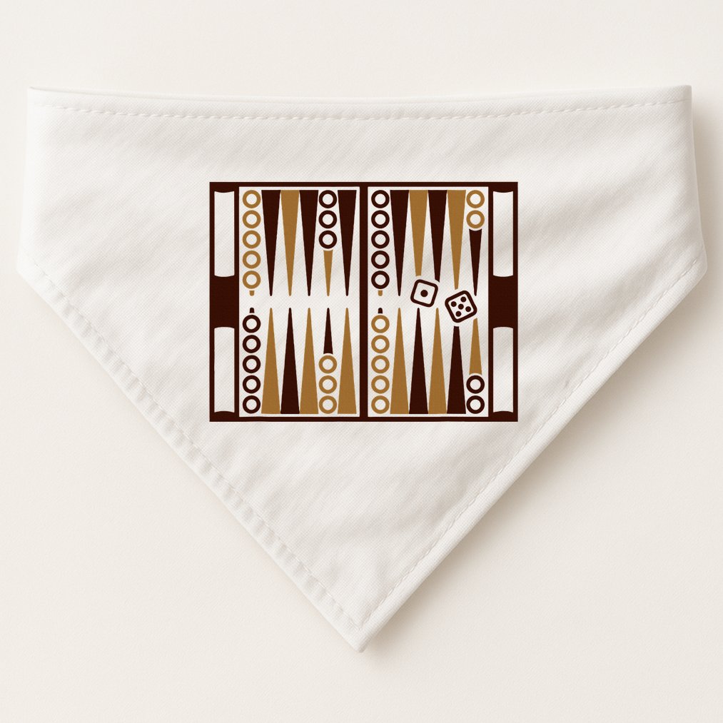 Backgammon USA-Made Doggie Bandana