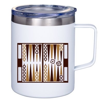Backgammon 12oz Stainless Steel Coffee Mug