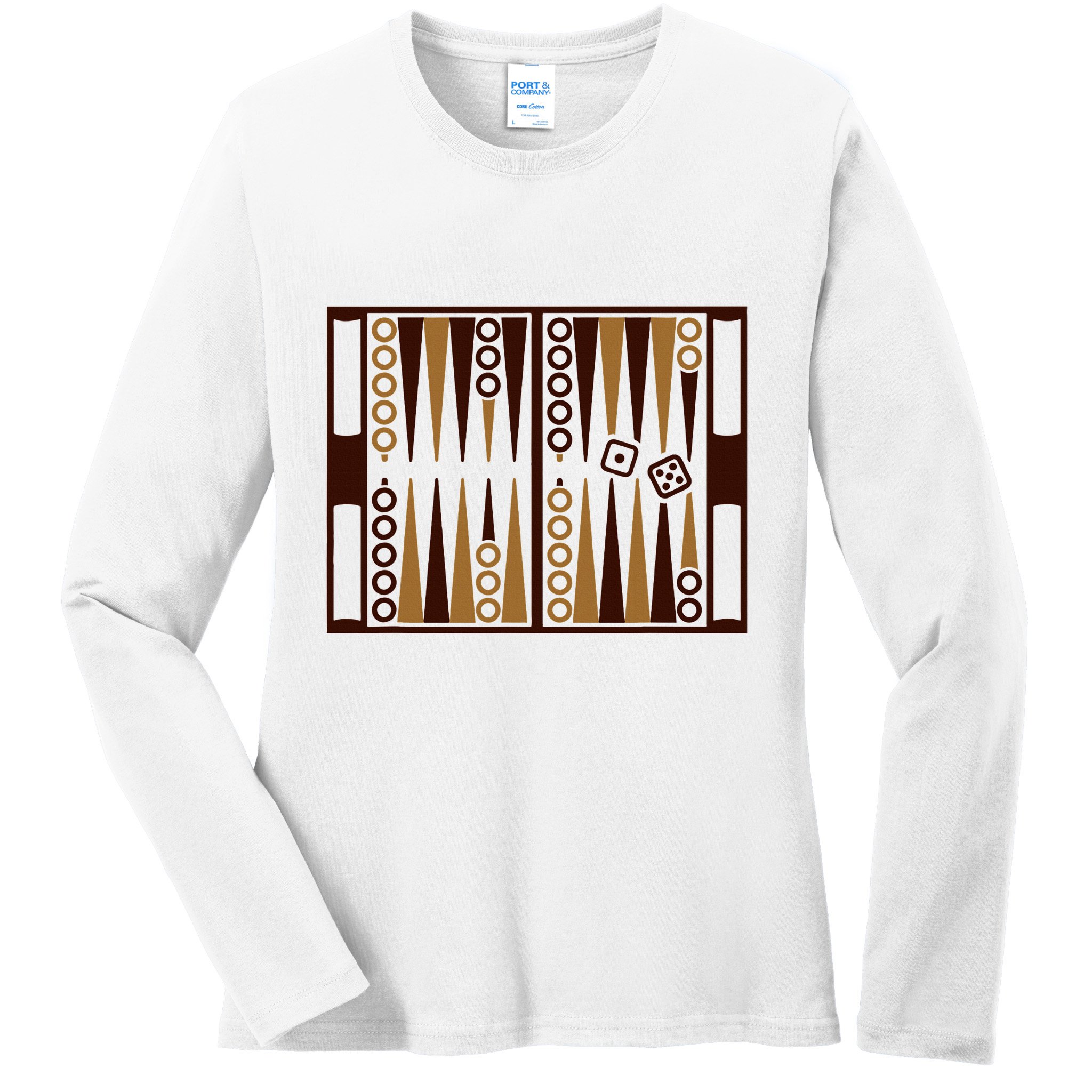 Backgammon Ladies Long Sleeve Shirt