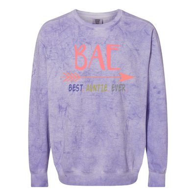 Bae Best Auntie Ever Gift Meaningful Gift For Best Aunt Ever Colorblast Crewneck Sweatshirt