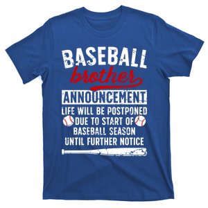 Baseball Brother Announcet Brother Of A Baseball Player Cool Gift T-Shirt