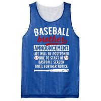 Baseball Brother Announcet Brother Of A Baseball Player Cool Gift Mesh Reversible Basketball Jersey Tank