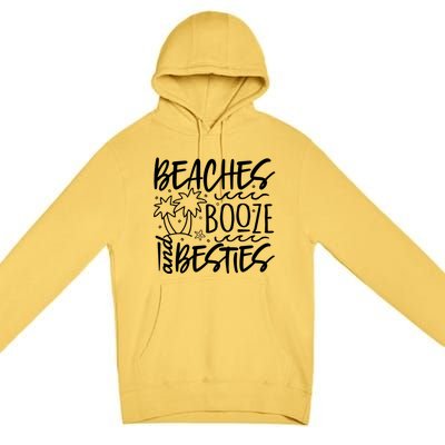 Beaches Booze And Best Friend Vacation Cruise Graphic Great Gift Premium Pullover Hoodie