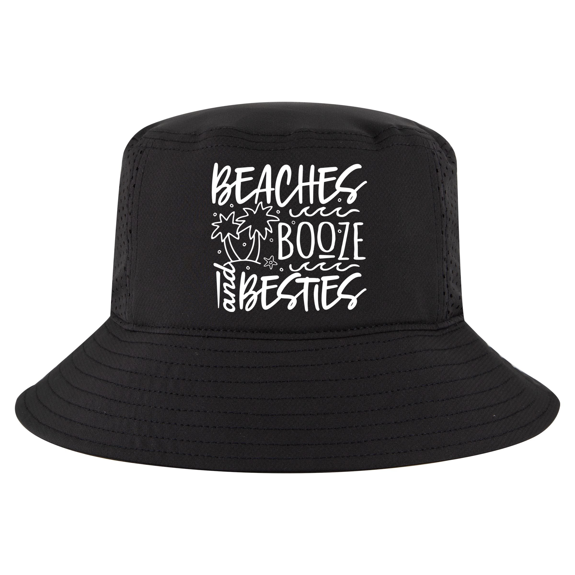 Beaches Booze And Best Friend Vacation Cruise Graphic Great Gift Cool Comfort Performance Bucket Hat