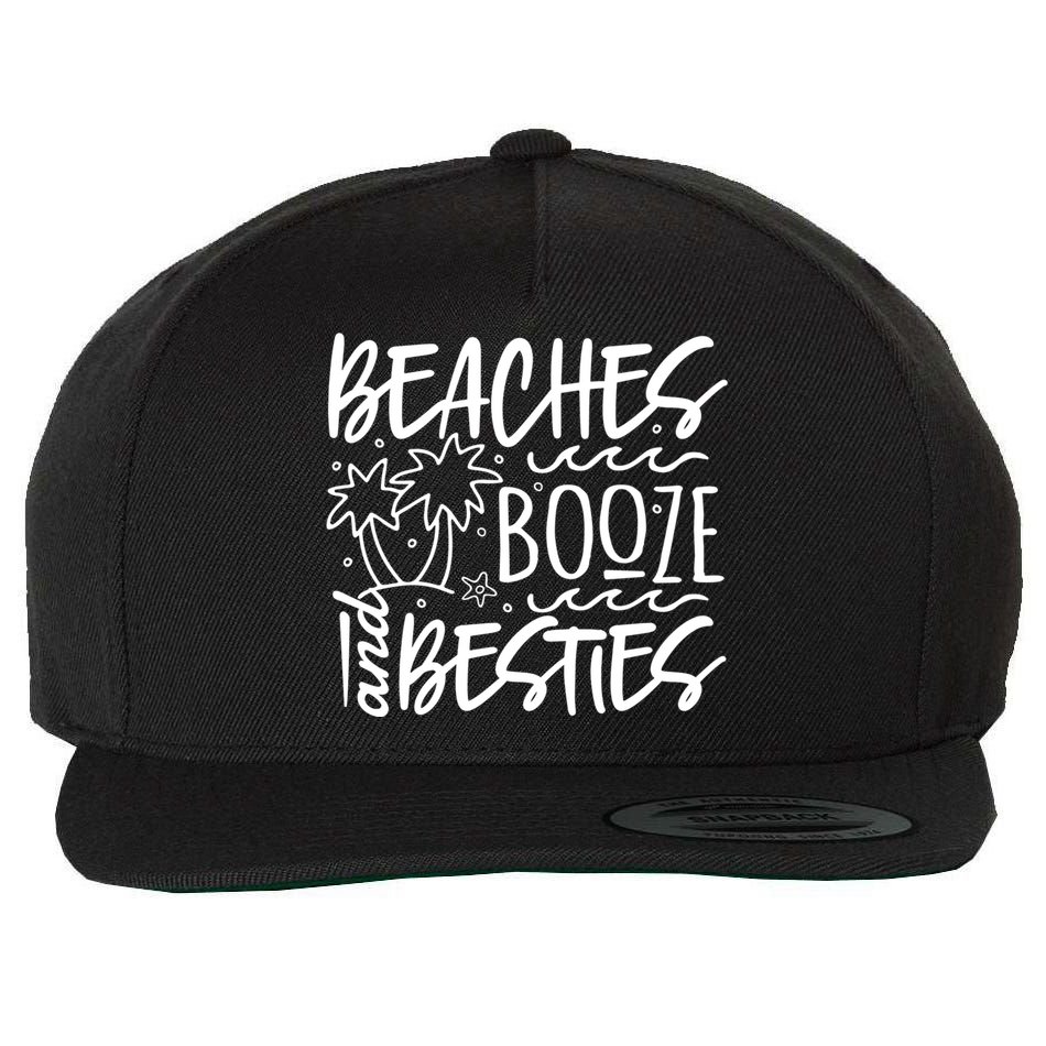 Beaches Booze And Best Friend Vacation Cruise Graphic Great Gift Wool Snapback Cap
