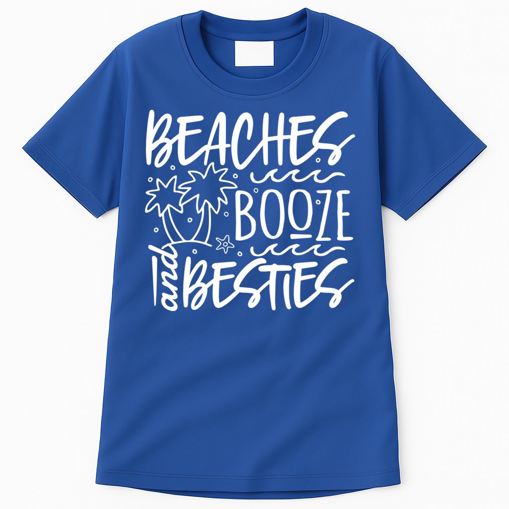 Beaches Booze And Best Friend Vacation Cruise Graphic Great Gift Tall T-Shirt