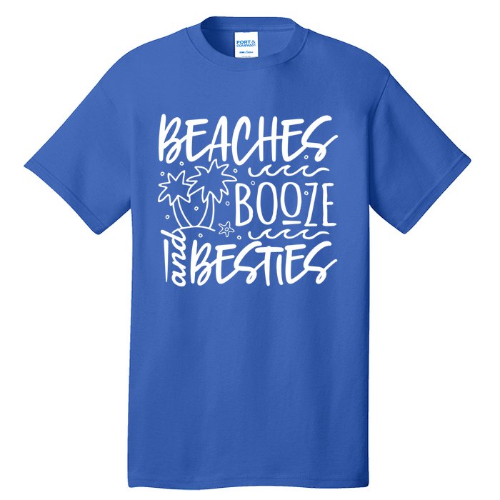 Beaches Booze And Best Friend Vacation Cruise Graphic Great Gift Tall T-Shirt