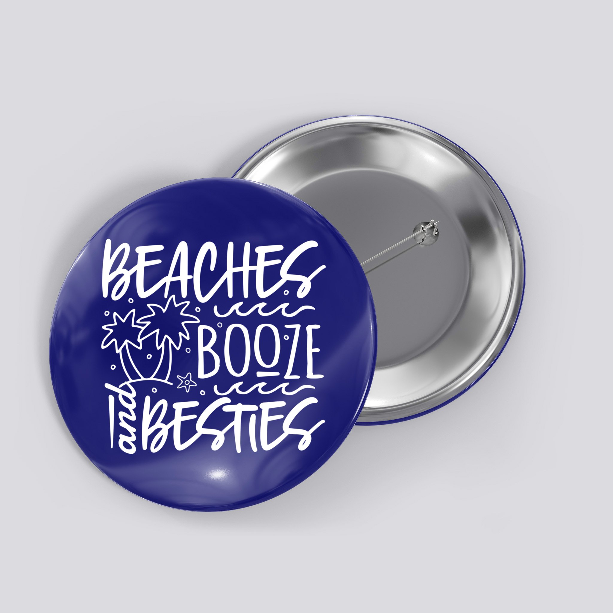 Beaches Booze And Best Friend Vacation Cruise Graphic Great Gift Button
