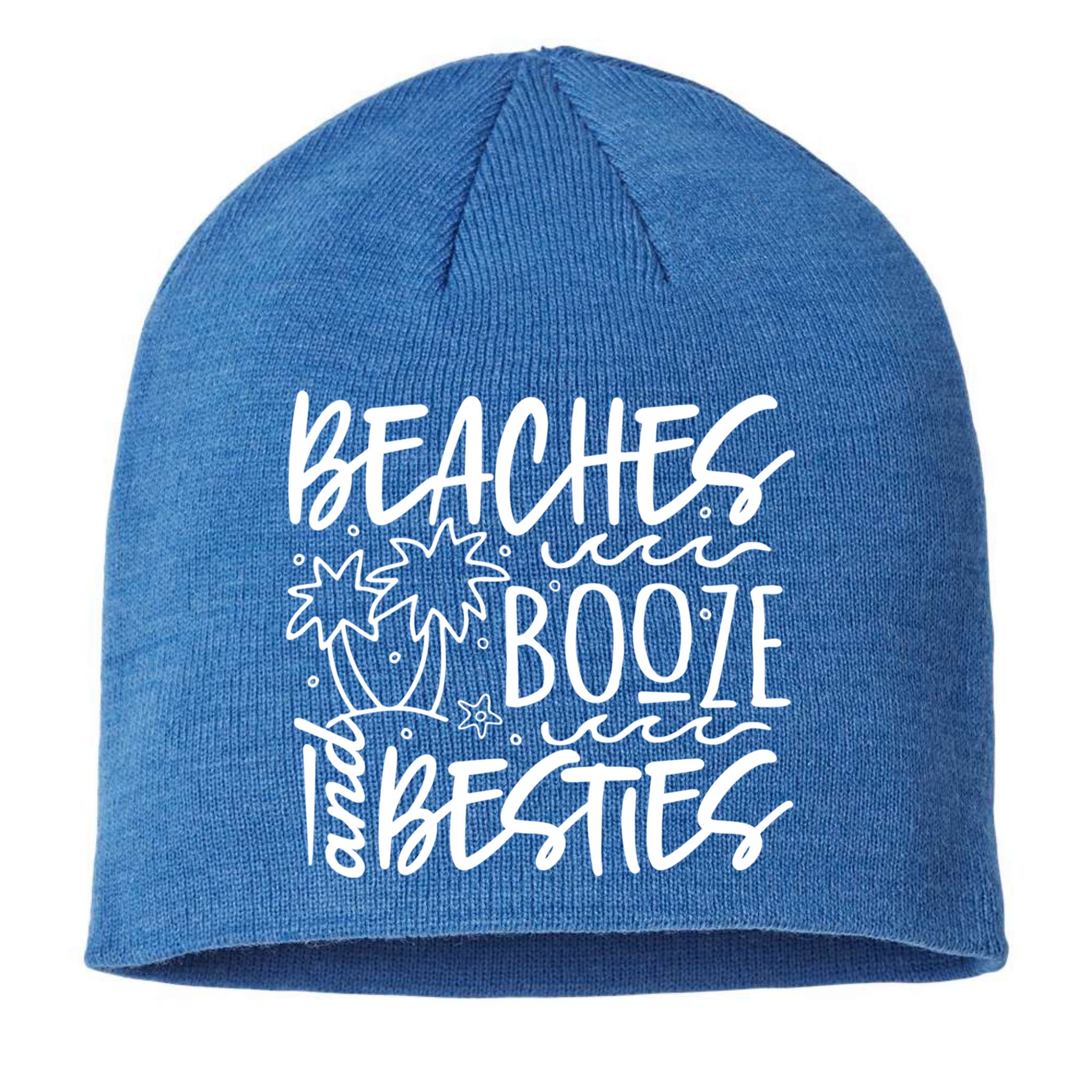 Beaches Booze And Best Friend Vacation Cruise Graphic Great Gift Sustainable Beanie