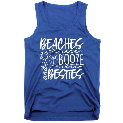 Beaches Booze And Best Friend Vacation Cruise Graphic Great Gift Tank Top